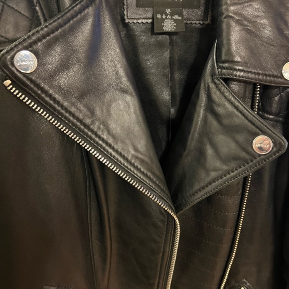 🚫SOLD DKNY Quilted Shoulder Leather Moto Jacket - Women’s black - Picture 7 of 15
